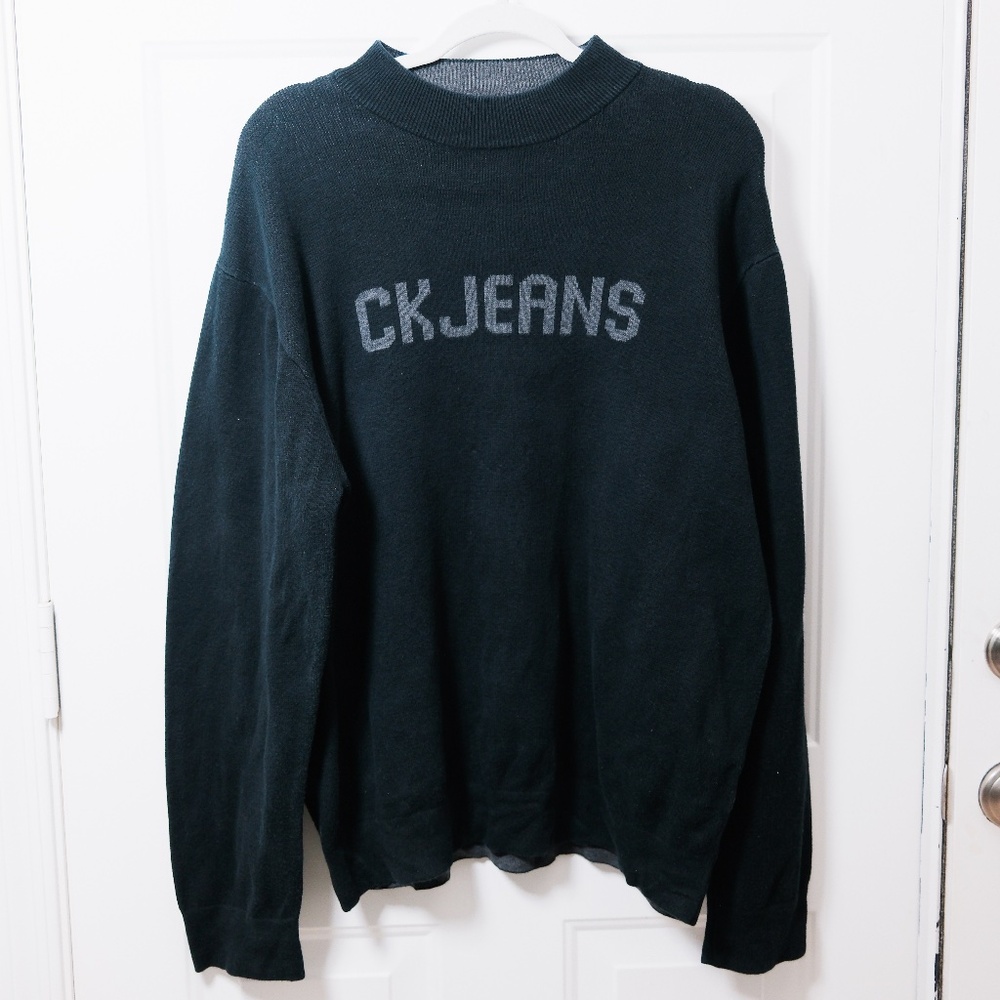 Calvin Klein Jeans monogram logo crewneck sweatshirt size Large 100% cotton